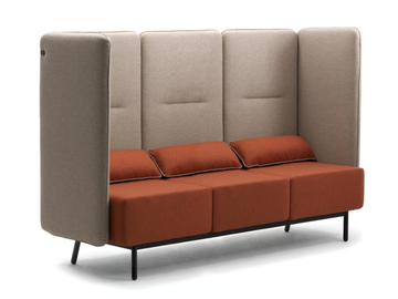 AROUND - 3 seater fireproof fabric sofa with USB socket by Leyform - view 2