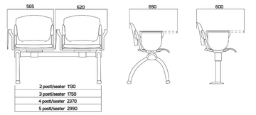 CORTINA - Freestanding polypropylene and fabric beam seating by Leyform - view 3