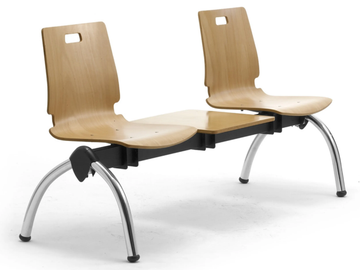 CRISTALLO - Freestanding multi-layer wood and steel beam seating by Leyform - view 2