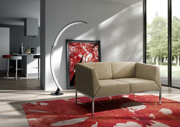 KOS - 2 seater fireproof leather sofa with USB socket by Leyform - view 3