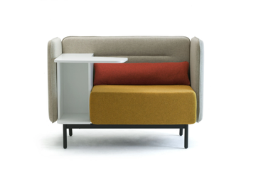 AROUND - Fabric armchair with integrated magazine rack by Leyform - view 3