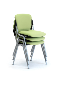 CORTINA - Stackable steel and fabric chair with linking device by Leyform - view 3