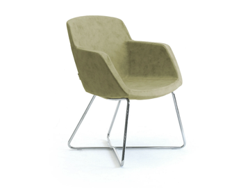 GAIA - Upholstered leather chair with armrests by Leyform - view 2