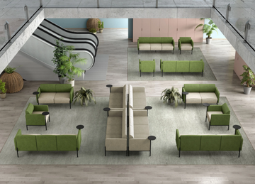 LIA - Fabric lobby chair with writing tablet by Leyform - view 3