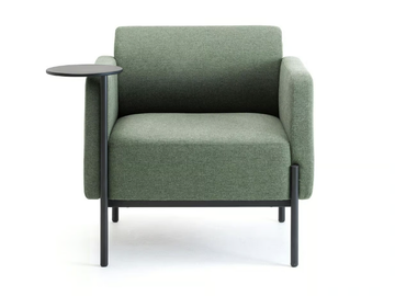 LIA - Fabric lobby chair with writing tablet by Leyform - view 2