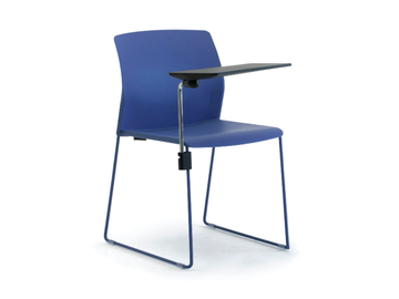 OCEAN - Recycled plastic training chair with writing tablet by Leyform - view 2