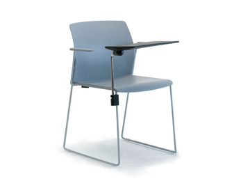 OCEAN - Recycled plastic training chair with writing tablet by Leyform - view 2