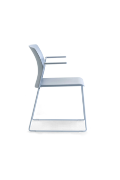 OCEAN - Recycled plastic training chair with writing tablet by Leyform - view 3