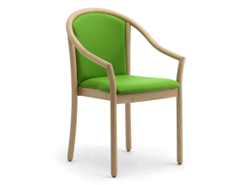 MITOS - Upholstered beech and fabric chair with armrests by Leyform - view 2