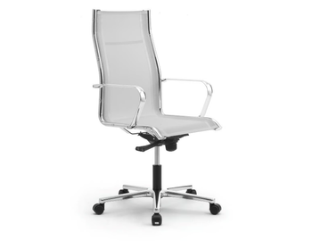 ORIGAMI RE - Leather office chair with 5-Spoke base with armrests by Leyform - view 2