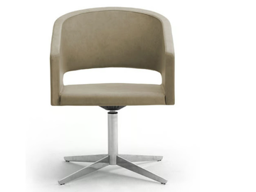 REEF - With 4-spoke base leather easy chair with armrests by Leyform - view 3
