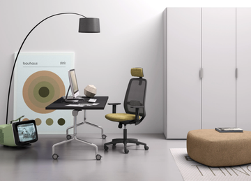 STAR - Swivel fabric office chair with 5-Spoke base with headrest by Leyform - view 3