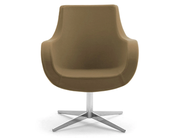 VICTORIA - With 4-spoke base wool easy chair with armrests by Leyform - view 3