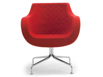 VICTORIA - Trestle-based wool easy chair with armrests by Leyform - view 3