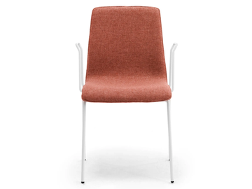 ZEROSEDICI - Stackable fabric chair with armrests with linking device by Leyform - view 3