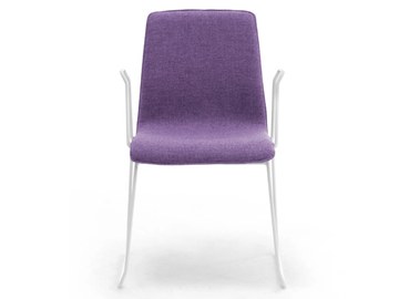 ZEROSEDICI - Sled base fabric chair with armrests with linking device by Leyform - view 3