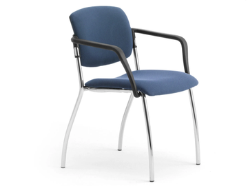LAILA - Upholstered chrome steel and fabric chair by Leyform - view 2