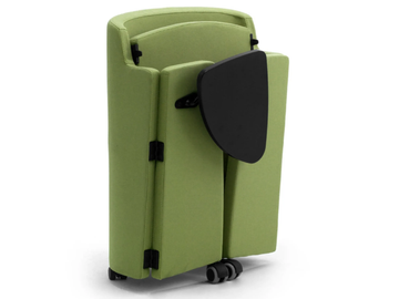 CLAC - Folding fabric training chair with writing tablet by Leyform - view 3