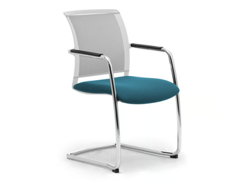 COMETA W - Cantilever mesh chair with armrests by Leyform - view 3