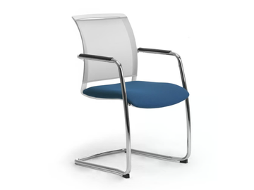 COMETA W - Cantilever mesh chair with armrests by Leyform - view 2