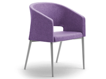 REEF - Upholstered fabric chair with armrests by Leyform - view 2
