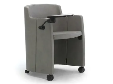 CLAC - Folding leather training chair with writing tablet by Leyform - view 2