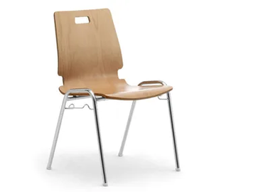 CRISTALLO - Chrome plated steel and multi-layer wood chair by Leyform - view 2