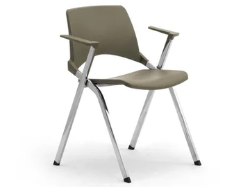 KEY OK - Chrome plated steel and polypropylene chair with armrests by Leyform - view 2