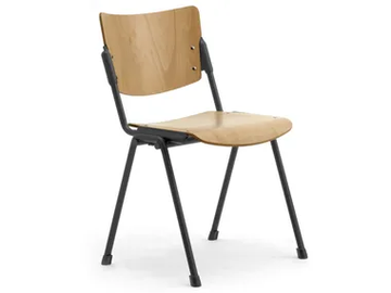 LAMIA - Stackable wooden chair with linking device open back by Leyform - view 2