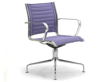 ORIGAMI TD - Swivel trestle-based fabric chair with armrests by Leyform - view 2