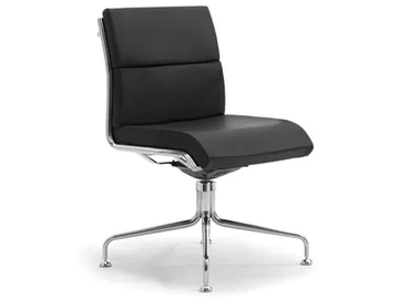 ORIGAMI CU - Swivel trestle-based leather chair by Leyform - view 2