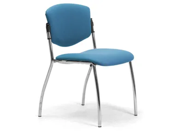 VALERIA - Chromed steel and fabric chair with linking device by Leyform - view 2