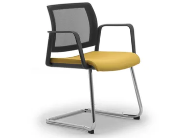 WIKI RE - Cantilever fabric chair with armrests by Leyform - view 2