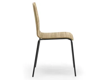 ZEROSEDICI WOOD - Stackable wood veneer chair with linking device by Leyform - view 2