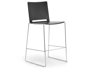 ILIKE - Sled base chrome plated steel and polypropylene stool by Leyform - view 3