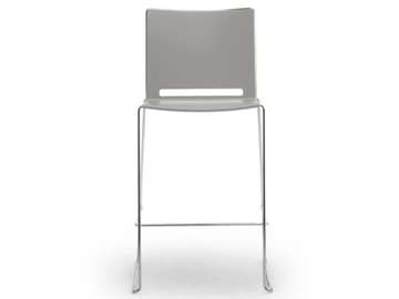 ILIKE - Sled base chrome plated steel and polypropylene stool by Leyform - view 2