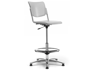 LAMIA - Chrome plated steel and polypropylene office stool by Leyform - view 2