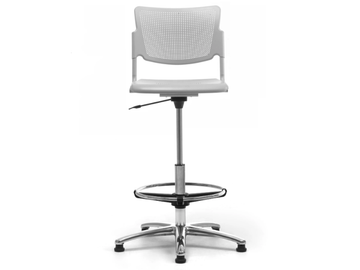 LAMIA - Chrome plated steel and polypropylene office stool by Leyform - view 3