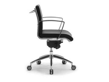 ORIGAMI CU - Leather office chair with armrests with 5-Spoke base by Leyform - view 3