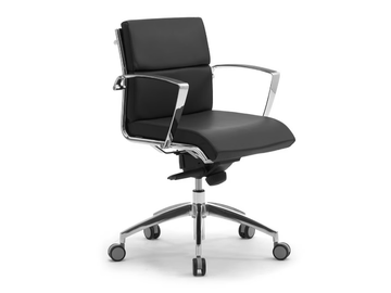 ORIGAMI CU - Leather office chair with armrests with 5-Spoke base by Leyform - view 2