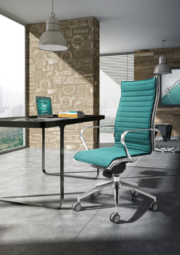 ORIGAMI IN - Fabric office chair with armrests with 5-Spoke base by Leyform - view 3