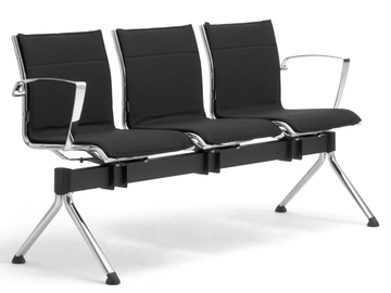 ORIGAMI LX - Freestanding steel beam seating with armrests by Leyform - view 2