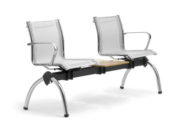 ORIGAMI RE - Freestanding steel beam seating with armrests by Leyform - view 2