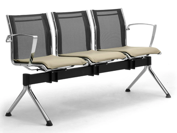 ORIGAMI RX - Freestanding steel beam seating with armrests by Leyform - view 2