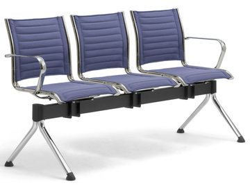 ORIGAMI TD - Freestanding steel beam seating with armrests by Leyform - view 2