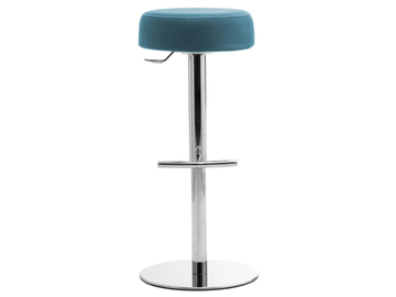 PUNTO - High swivel leather and chrome steel stool with footrest by Leyform - view 2