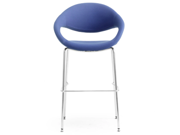SAMBA - High steel and fabric stool with armrests by Leyform - view 3