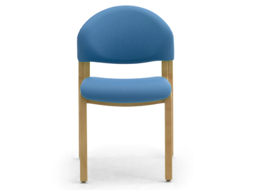SOLEIL - Stackable laminated wood and fabric chair by Leyform - view 3