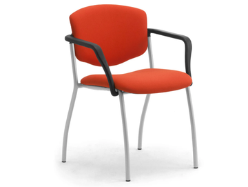 VALERIA - Steel and fabric chair with linking device with armrests by Leyform - view 2
