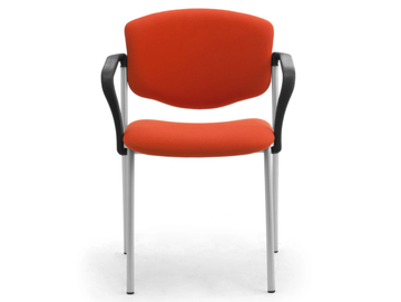 VALERIA - Steel and fabric chair with linking device with armrests by Leyform - view 3